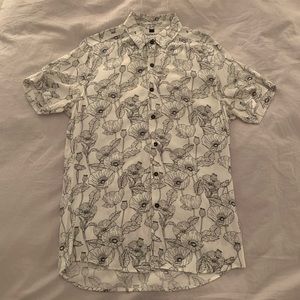 Topman Viscose White Floral Printed Shirt sz M